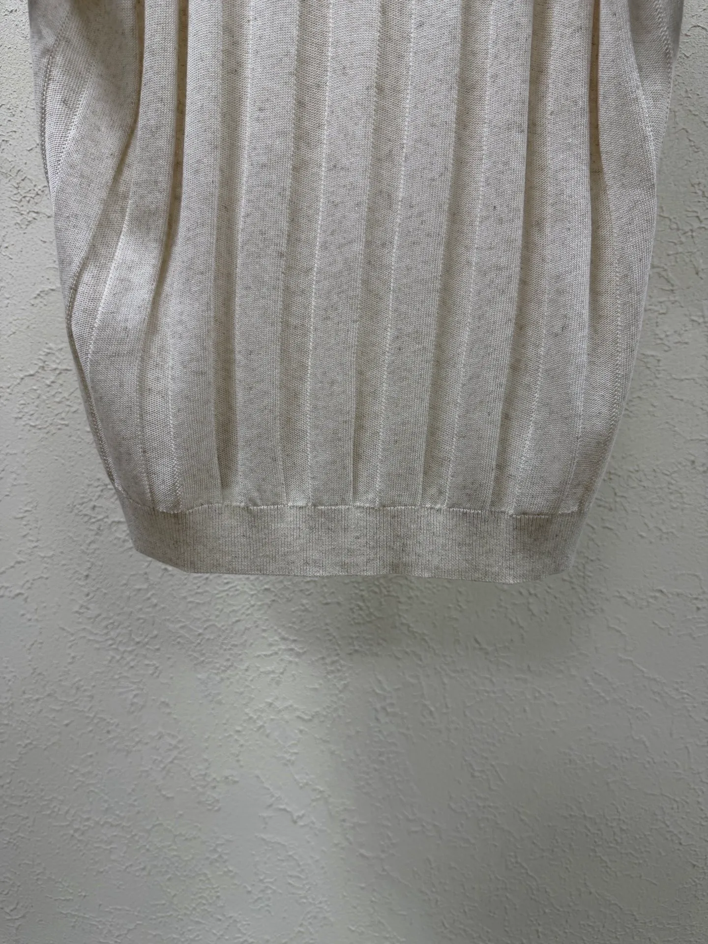 Branello Cuainelli Cotton Linen Blend Ribbed Pit Knit Button Henley Collar Short Sleeve Size: S M L XL
